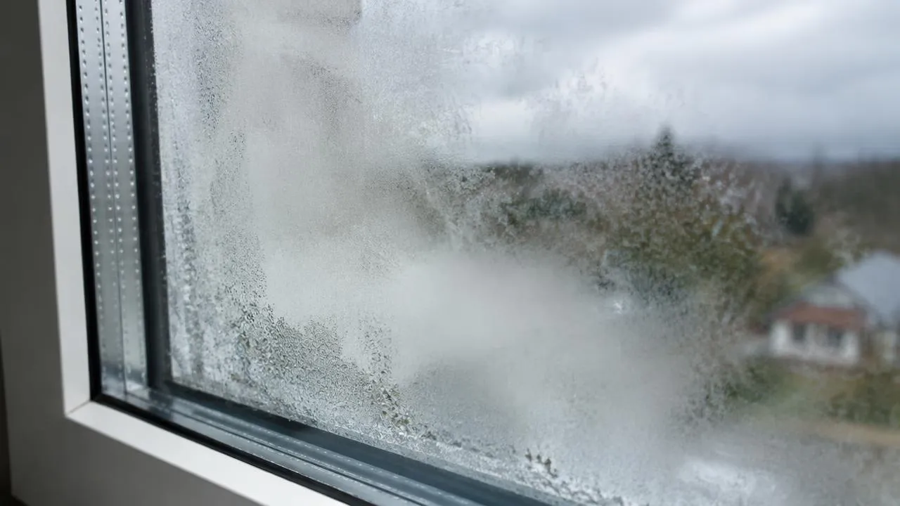 Fogging trapped between panes of a double-pane window with a failed seal